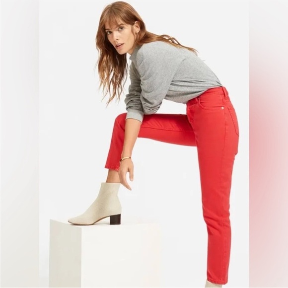 Everlane Denim - Everlane The Cheeky Jean Crop Red Size 27